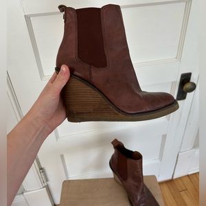 Lucky Brand Leather Wedge Boots